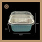 Square Foil Container | Brownie Container | Dessert Foil Containers | Alunimium Foil Container With Lid Cover | Color - Blue | Pack Of -10pcs, 50pcs & 100pcs