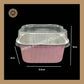 Square Foil Container | Brownie Container | Dessert Foil Containers | Alunimium Foil Container With Lid Cover | Color - Pink | Pack Of -10pcs, 50pcs & 100pcs