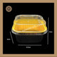 Square Foil Container | Brownie Container | Dessert Foil Containers | Alunimium Foil Container With Lid Cover | Color - Black | Pack Of -10pcs, 50pcs & 100pcs