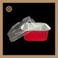 Square Foil Container | Brownie Container | Dessert Foil Containers | Alunimium Foil Container With Lid Cover | Color - Red | Pack Of -10pcs, 50pcs & 100pcs