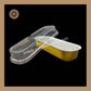 Rectangle Foil Container | Cake Container | Dessert Foil Containers | Alunimium Foil Container With Lid Cover | Color - Golden | Pack Of -10pcs, 50pcs & 100pcs