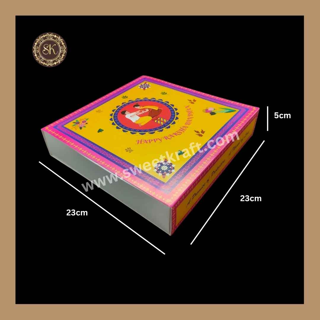 9 Cavity Hamper Box | Happy Raksha Bandhan Hamper Box |  Brownie Box | Yellow Colour | Pack Of 5pcs & 10pcs