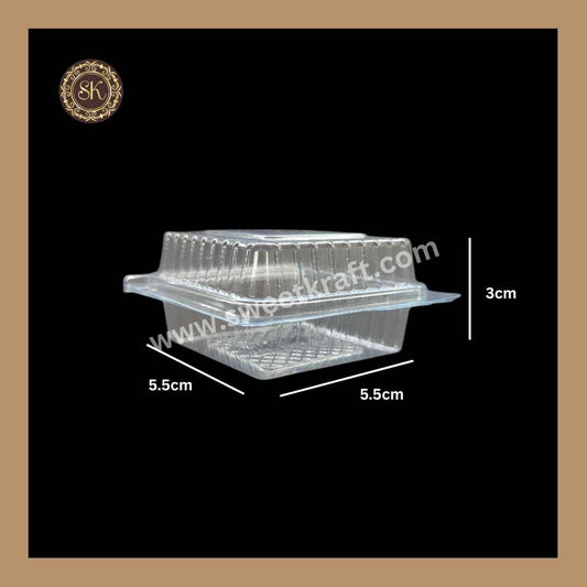 1 Mini Brownie Box (003-0606) | Transparent Brownie Box | Cake Box | Transparent - Pack of 10 Pieces