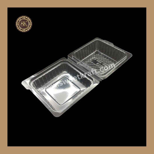 1 Mini Brownie Box (003-0606) | Transparent Brownie Box | Cake Box | Transparent - Pack of 10 Pieces