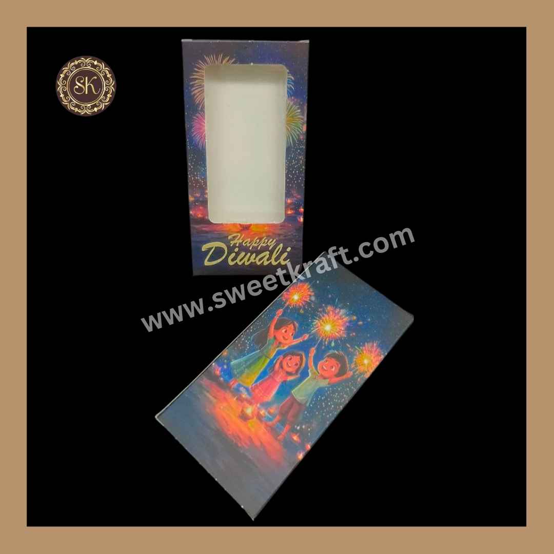 Diwali Chocolate Bar Boxes | Chocolate Box | Chocolate Gifting Box | Blue Colour | Pack of 5 & Pack of 10 BB44