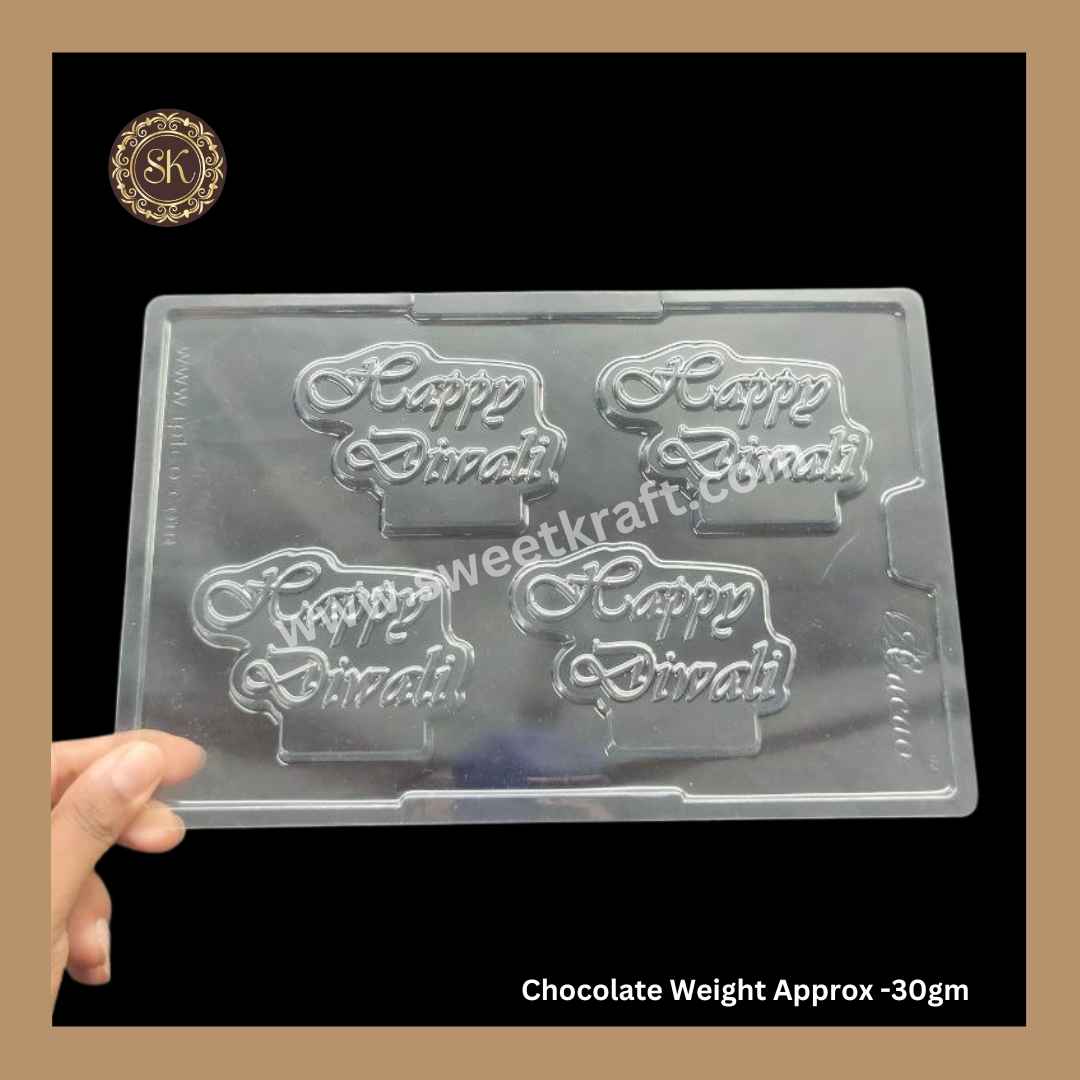 Plastic Chocolate Mould | Cacao | Happy Diwali Mould | PVC Mould | Plastic Mould  (PM-396)