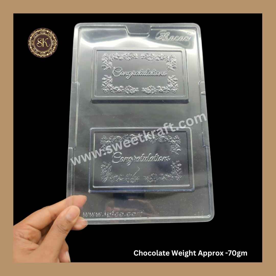 Plastic Chocolate Mould | Cacao | Congratulations Mould | PVC Mould | Plastic Mould  (PM-398)