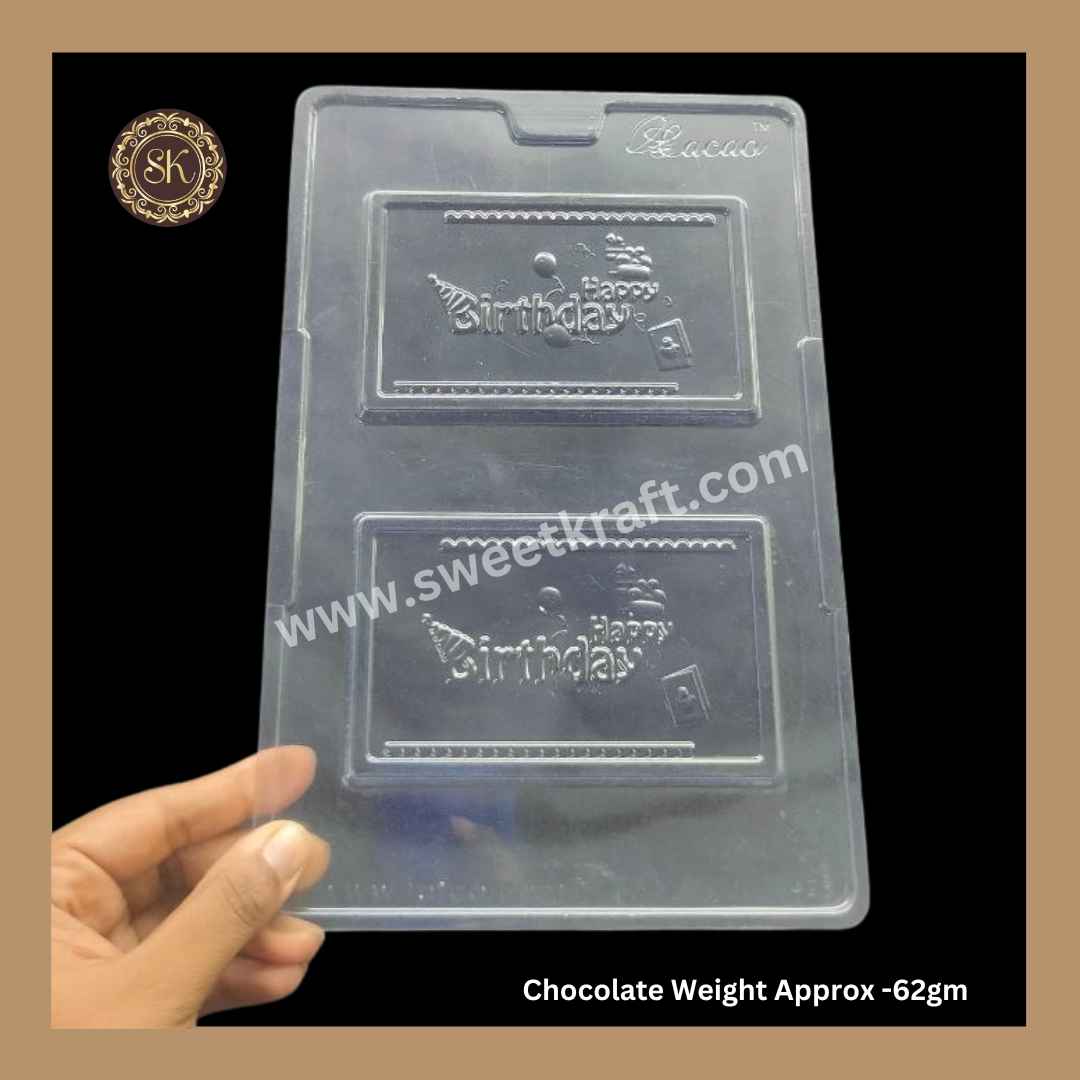 Plastic Chocolate Mould | Cacao | Happy Birthday Mould | Birthday Mould | PVC Mould | Plastic Mould (PM-403)