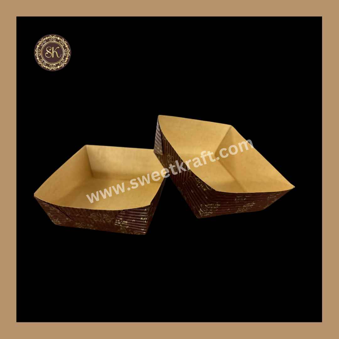 Brownie Cake Mould | Bake and Serve | Paper Baking Mould | Square Shape - 8.5cm x 8.5cm x 3cm