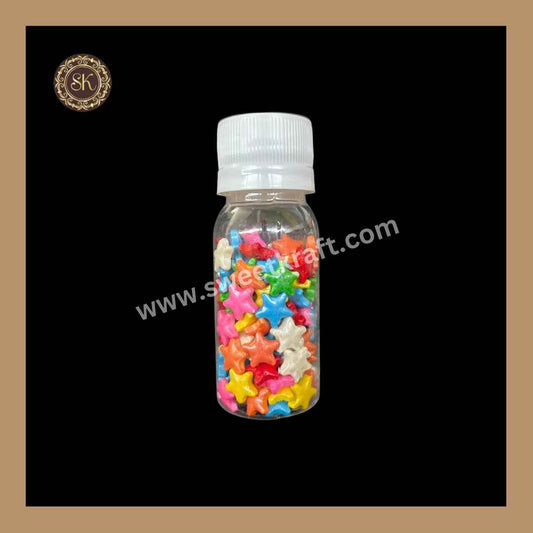 Fancy Candy | Star Sprinkles | Edible Cake Decoration Items | Cake Topping | Sprinkles For Cake Decoration | Multi Colour - Small Bottle (SP - 023)