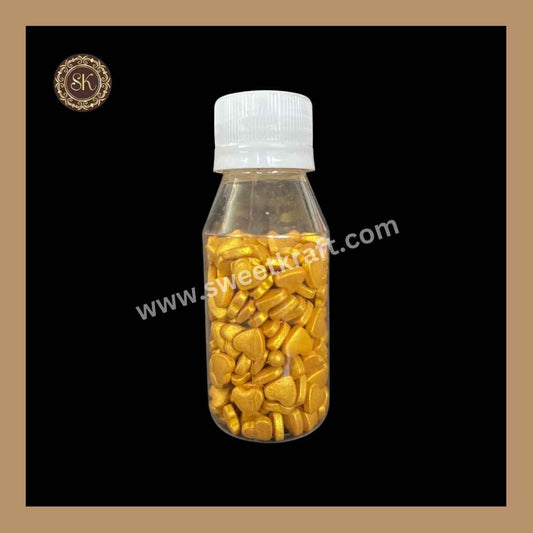 Fancy Candy | Hreat Sprinkles | Edible Cake Decoration Items | Cake Topping | Sprinkles For Cake Decoration | Golden Colour - Medium Bottle (SP - 029)