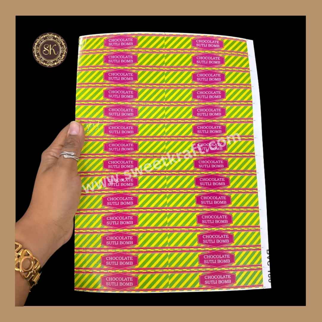 Sutli Bomb Sticker | Diwali Sticker | Chocolate Stickers | Cracker Stickers | Pack of 5sheets - (DS-005)