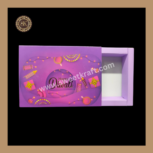 6 Cavity Diwali Box | Mithai Box | Happy Diwali | Golden Cavity Box | Chocolate Box | Gift Box | Purple- (Only Box)