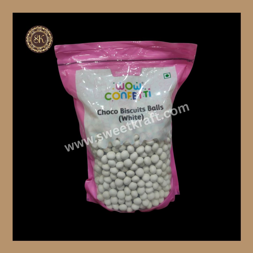 Choco Biscuits Balls White | Wow Confetti | Bakersville - 1kg