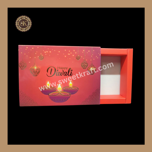 6 Cavity Diwali Box | Mithai Box | Happy Diwali | Golden Cavity Box | Chocolate Box | Gift Box | Red Colour - (Only Box)