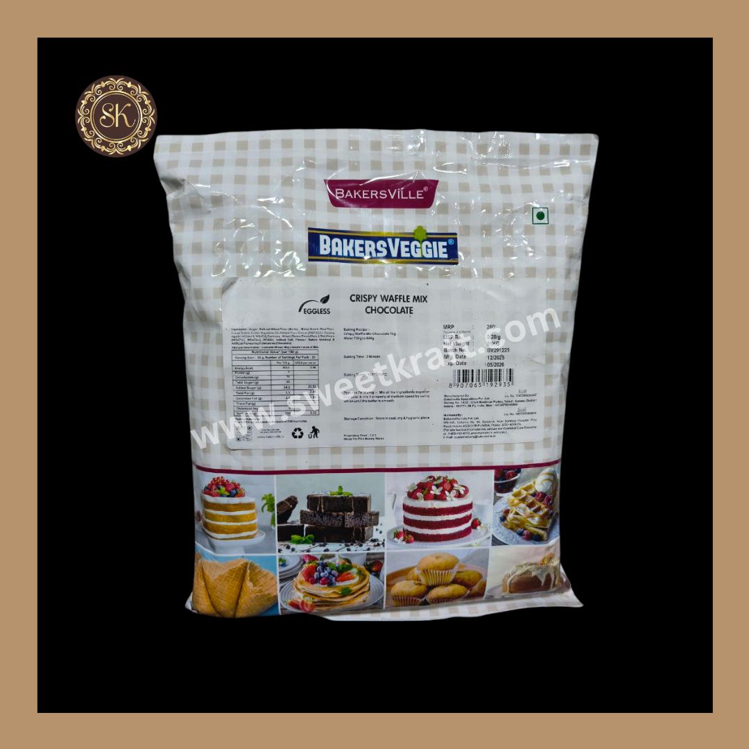 Crispy Waffle Mix Chocolate | Waffle Premix | BakersVille - 1 Kg