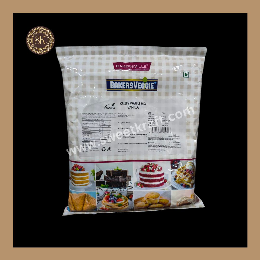 Crispy Waffle Mix Vanilla | Waffle Premix | BakersVille - 1 Kg
