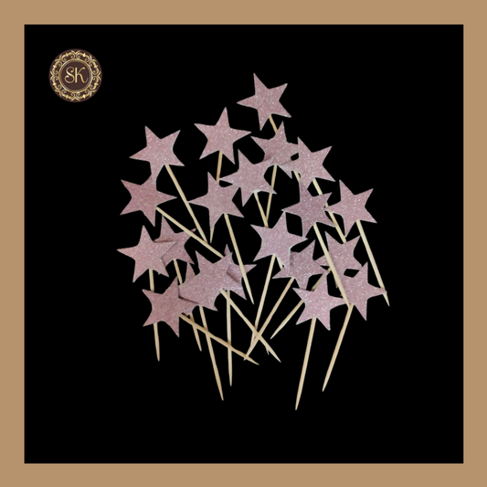 Star Glitter Toothpick Cake Toppers | Paper Cake Topper | Cake Toppers | Purple Colour (TP.No.003)