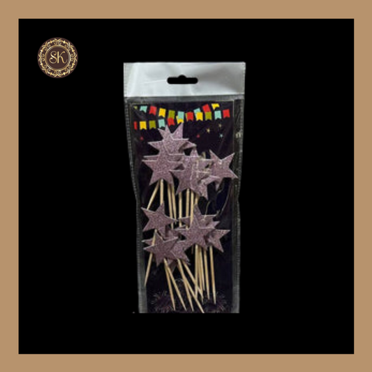 Star Glitter Toothpick Cake Toppers | Paper Cake Topper | Cake Toppers | Purple Colour (TP.No.003)