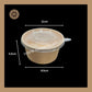 Kraft Salad Bowl With Paper Lid Cover | Paper Bowl | Kraft Paper Container | 115 Diameter PP Lid Olive Brand - 350ml