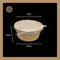 Kraft Salad Bowl With Paper Lid Cover | Paper Bowl | Kraft Paper Container | 115 Diameter PP Lid Olive Brand - 250ml