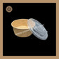 Kraft Salad Bowl With Paper Lid Cover | Paper Bowl | Kraft Paper Container | 115 Diameter PP Lid Olive Brand - 250ml