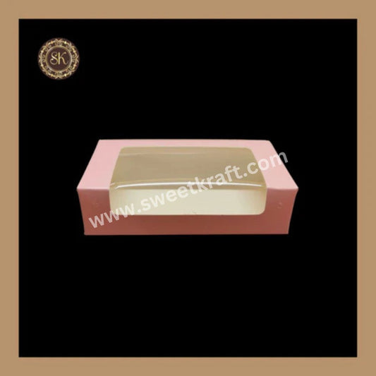 2 Pink Brownie L-Shaped Window Box | Window Brownie Box | Brownie box Sweetkraft | Baking supplies