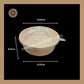 Kraft Salad Bowl With Paper Lid Cover | Paper Bowl | Kraft Paper Container | 150 Diameter PP Lid Olive Brand - 500ml