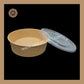 Kraft Salad Bowl With Paper Lid Cover | Paper Bowl | Kraft Paper Container | 150 Diameter PP Lid Olive Brand - 500ml