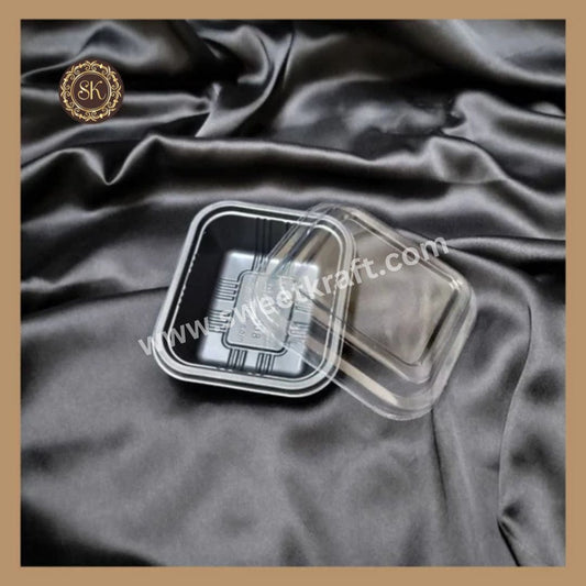 1 Brownie Container (002-0908) | Brownie Box | Plastic Brownie Box | Black Colour - 10 Pieces Sweetkraft | Baking supplies