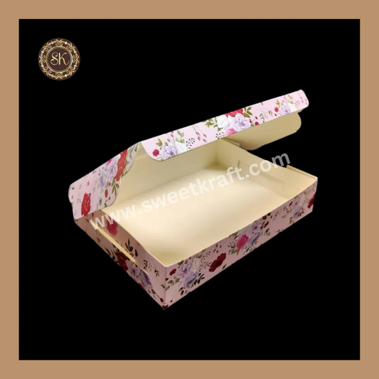 6 Floral Brownie Box | Printed Brownie Box | Pink Brownie box Sweetkraft | Baking supplies