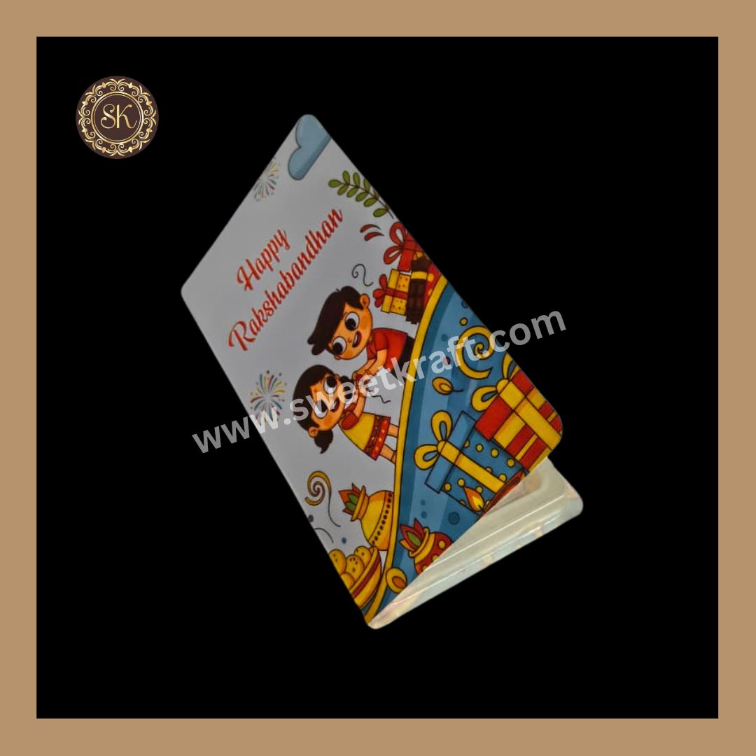 Happy Raksha Bandhan Bar Book | Chocolate Bar Book | Chocolate Box | Bar Box | White - (Pack Of 5pcs)