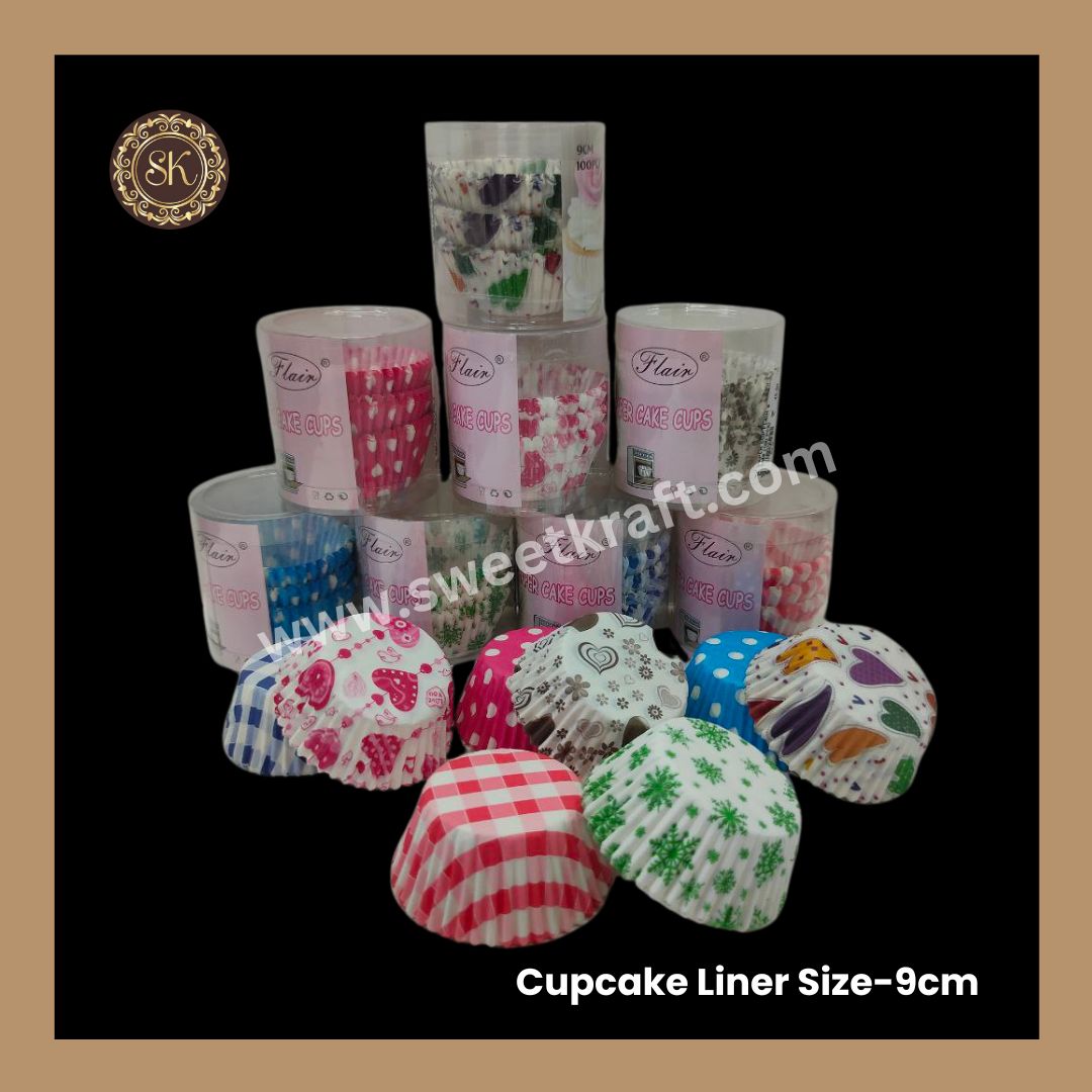 Cupcake Paper Liner | Paper Cake Cup | Chocolate | Mithai | Printed | Liner | Flair - 9cm (100pcs) Sweetkraft | Baking supplies