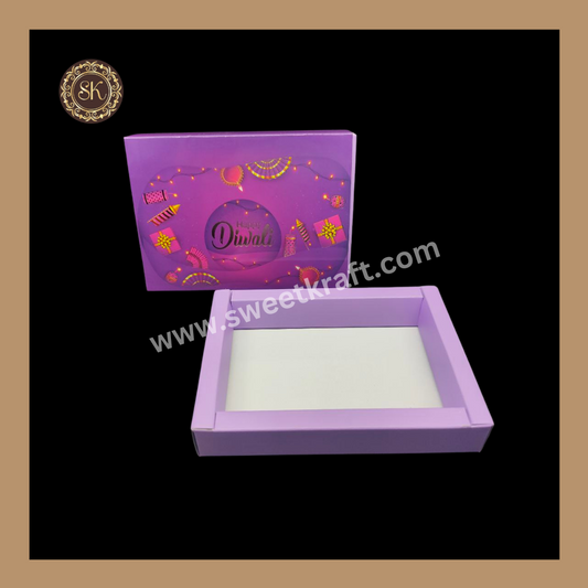 9 Cavity Diwali Box | Mithai Box | Happy Diwali | Golden Cavity Box | Chocolate Box | Gift Box | Purple Colour - (Only Box)