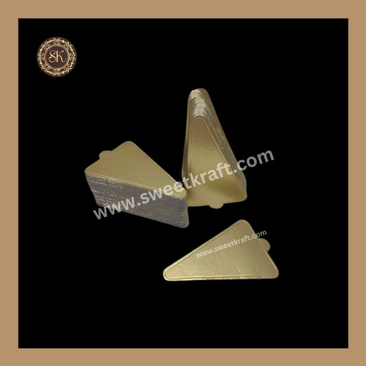 Triangle Pastry Base | Cake Base |  Pastry Board  | Golden (Pack of 100pcs) Sweetkraft | Baking supplies