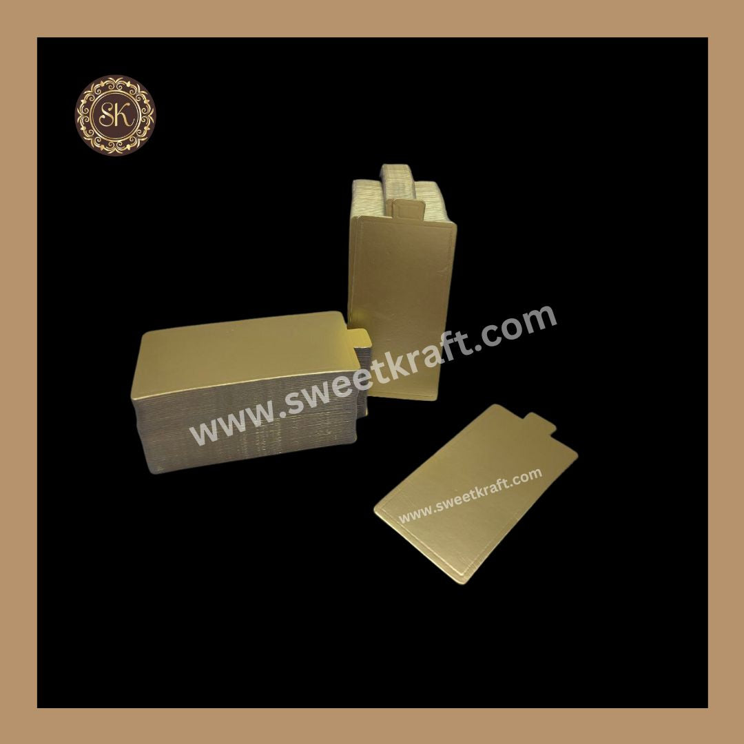 Rectangle Pastry Base | Cake Base |  Pastry Board  | Golden (Pack of 100pcs) Sweetkraft | Baking supplies