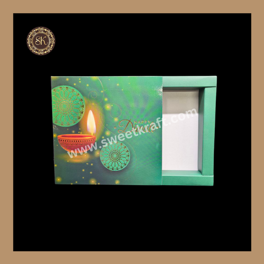 9 Cavity Diwali Box | Mithai Box | Happy Diwali | Golden Cavity Box | Chocolate Box | Gift Box | Green Colour - (Only Box)