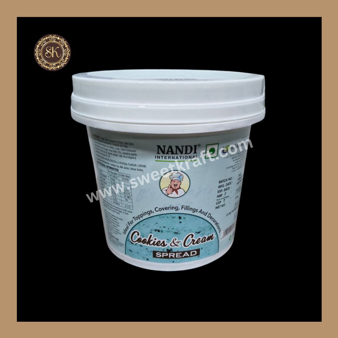 Cookies & Cream Blue Spread | Toppings | Covering | Fillings | Decorations | Nandi Brand - 1kg