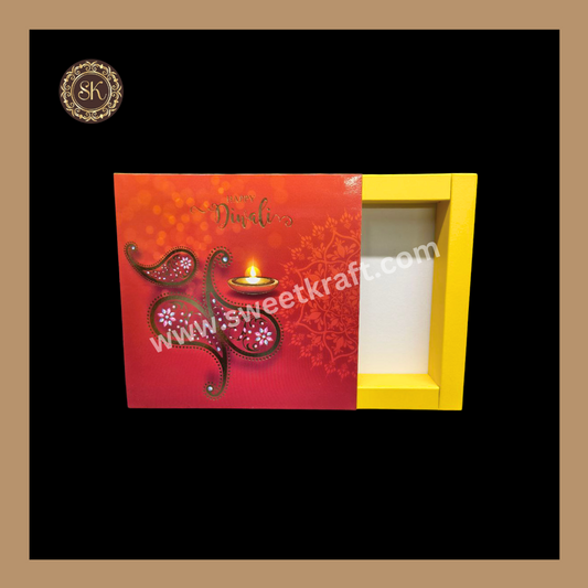 9 Cavity Diwali Box | Mithai Box | Happy Diwali | Golden Cavity Box | Chocolate Box | Gift Box | Yellow Colour - (Only Box)