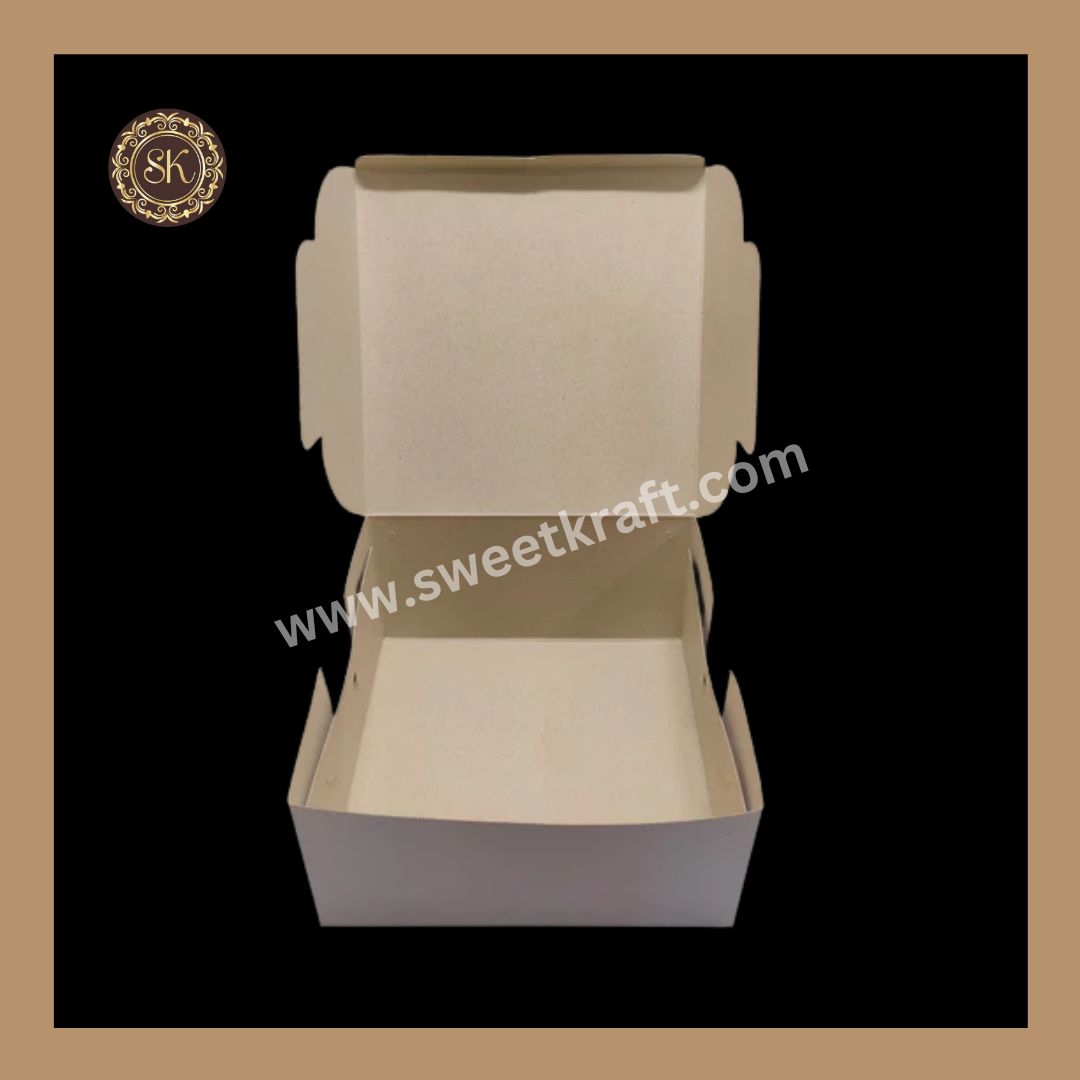 1/2 Kg White Duplex Cake box 8*8*4