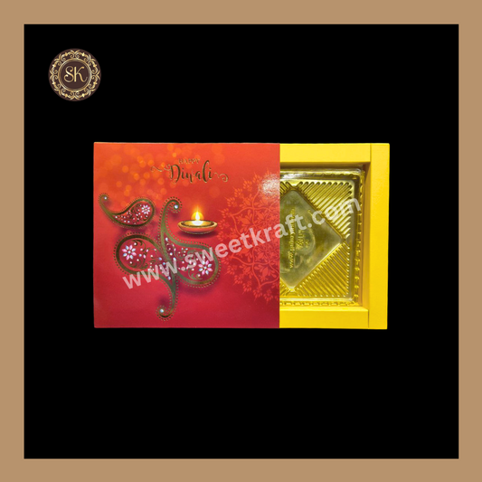 9 Combo Diwali Box | Mithai Box | Happy Diwali | Golden Cavity Box | Chocolate Box | Gift Box | Yellow Colour - (With Cavity &amp; Lid Cover)