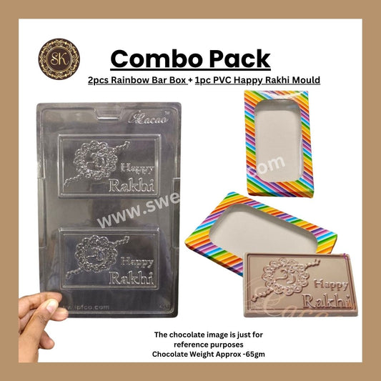 Rainbow Combo Pack | Raksha Bandhan Bar Mould | Multi Colour Print Bar Box | PVC Bar Mould | Chocolate Mould