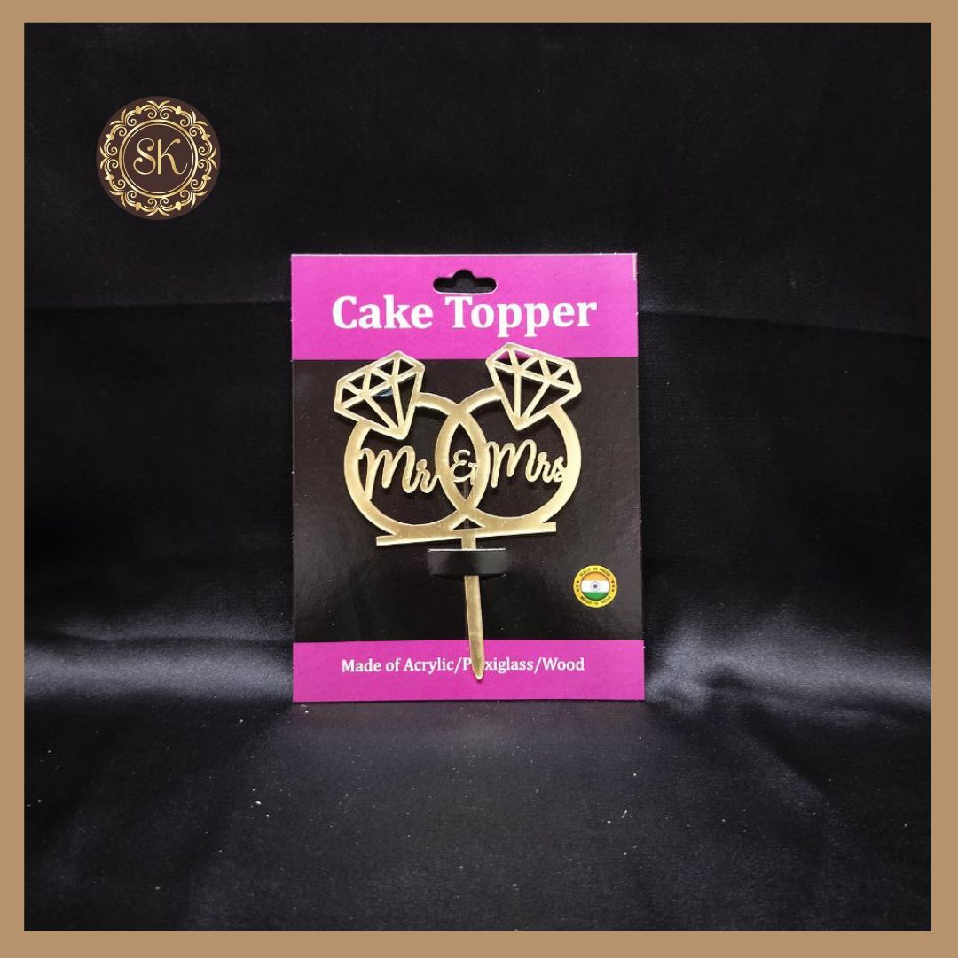 Mr & Mrs Cake Topper | Acrylic Cake Topper | Cake Topper 4 inch | Pack ...