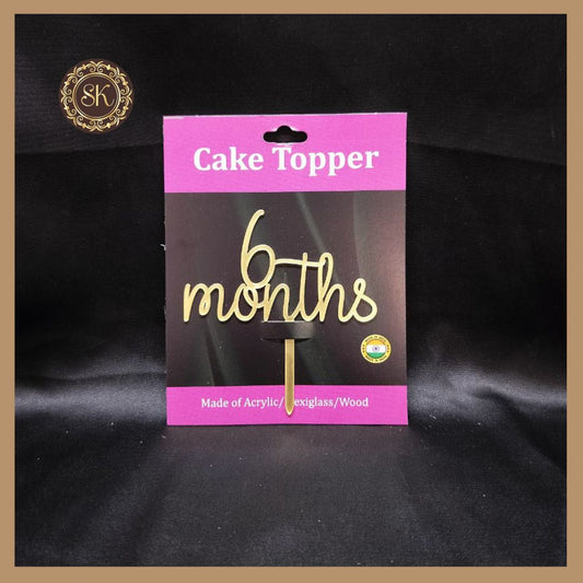 6 Months Cake Topper | Acrylic Cake Topper | Cake Topper 4 inch