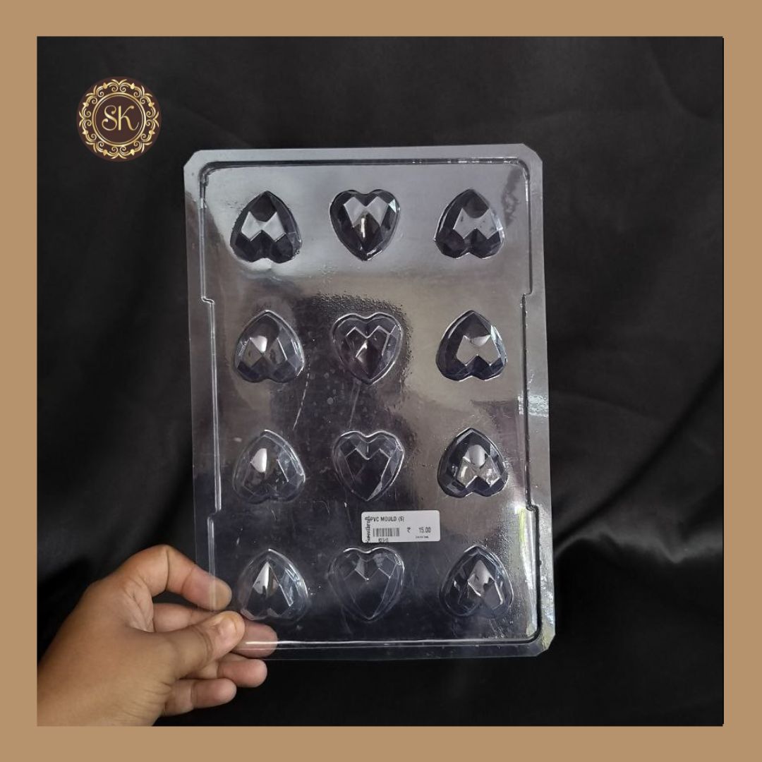 Plastic chocolate mould | Heart Shaped Chocolate Mold | Chocolate Plastic Mold | Plastic molds  (PM-081) Sweetkraft | Baking supplies