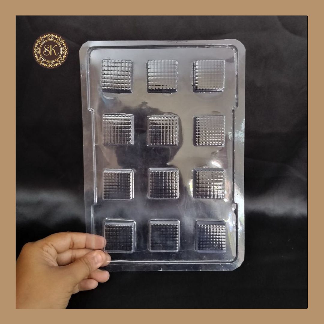 Plastic chocolate mould | Squate Shape Chocolate Mould | Chocolate Plastic Mold | Plastic molds  (PM-097) Sweetkraft | Baking supplies