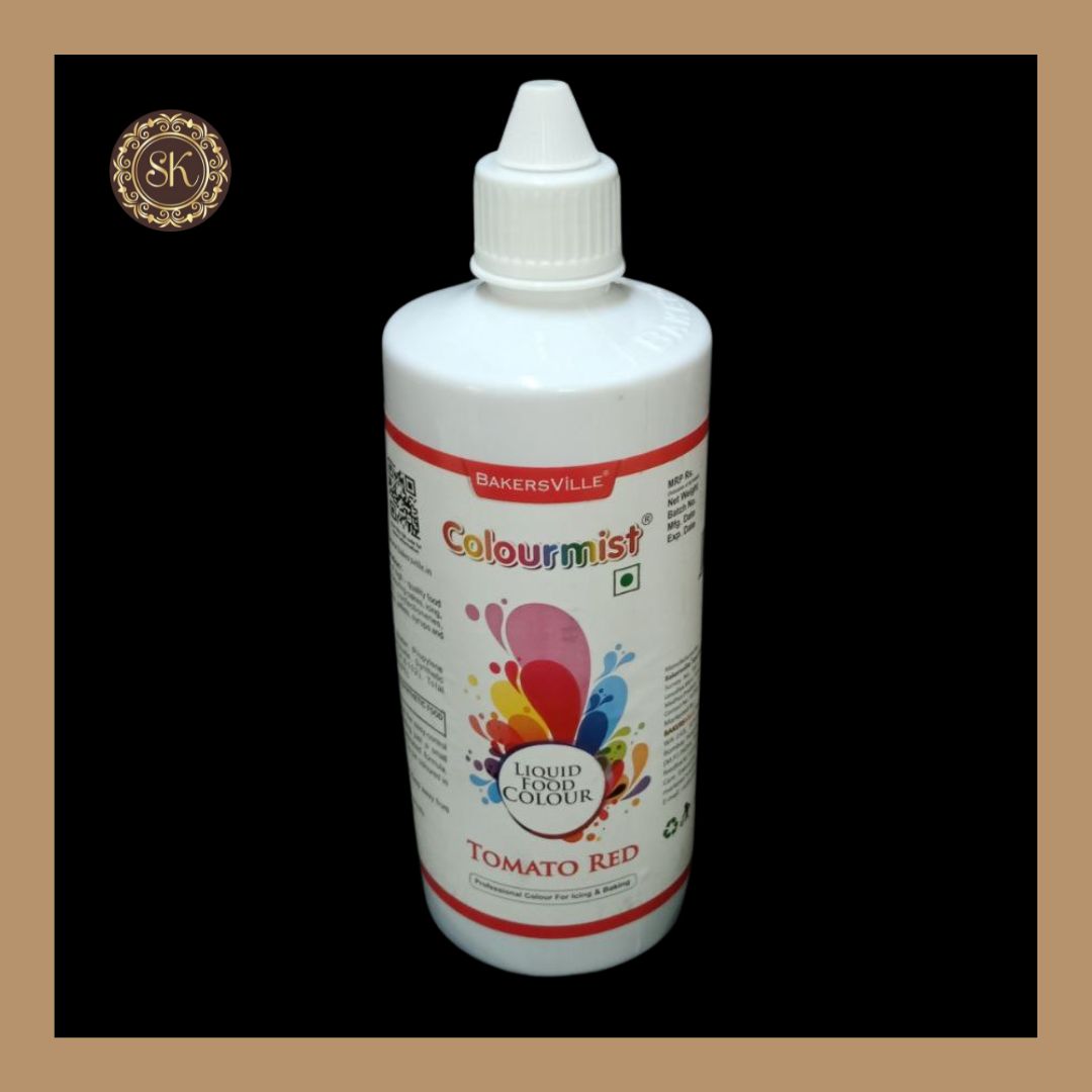 Liquid Food Colour | Tomato Red Colour | Bakers Ville - 500gms Sweetkraft | Baking supplies
