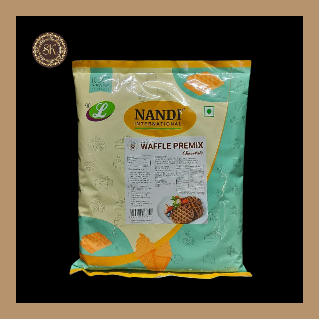 Waffle Chocolate Premix | Waffle Premix | Egg Free Waffle Chocolate Premix | Nandi - 1 Kg Sweetkraft | Baking supplies