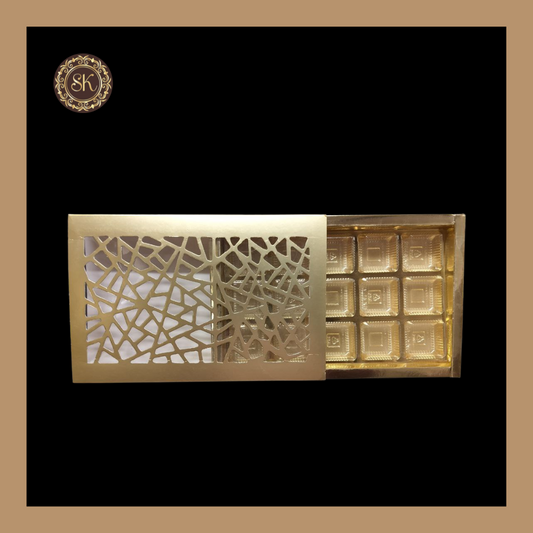 15 Cavity Laser Box | Golden Cavity Box | Chocolate Box | Gift Box - (With Cavity & Lid Cover) Sweetkraft | Baking supplies