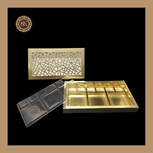 18 DC Laser Box | Golden Cavity Box | Chocolate Box | Gift Box - (With Tray & Lid Cover) Sweetkraft | Baking supplies